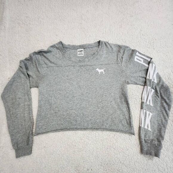 Victoria's Secret Pink cropped long sleeve tee Size S - Picture 1 of 7